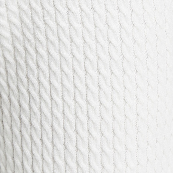 NWT WeWoreWhat High Rise Wide Leg Denim Cable Knit Pants cream 27 - Picture 15 of 16